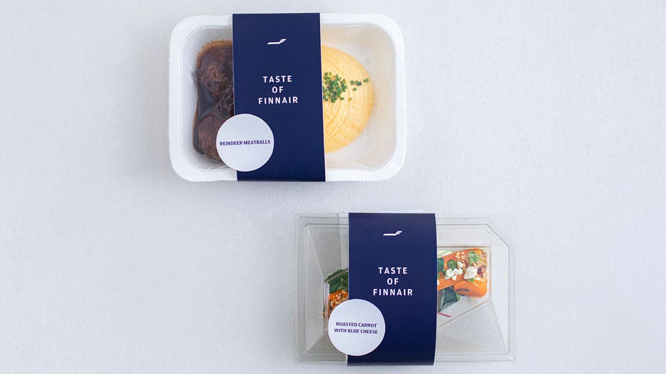 A photo released by Finnish airline Finnair shows food that will be sold in supermarkets.(Handout/Finnair)