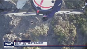 CHP rescues hiker trapped by falling boulder