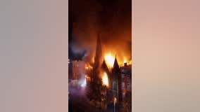 Predawn fire guts old church housing New York's Liberty Bell