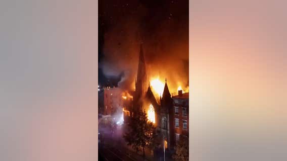 Predawn fire guts old church housing New York's Liberty Bell