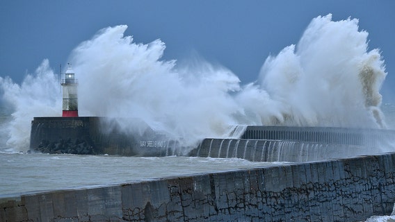 Hurricane-force winds up to 106 mph batter Britain
