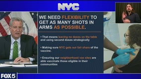 As NYC vaccine sites stay closed, mayor calls for release of doses