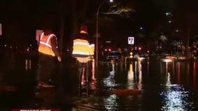 Massive water main break floods cars near Queensbridge Houses