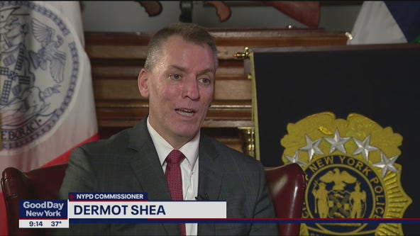 NYPD officers leaving