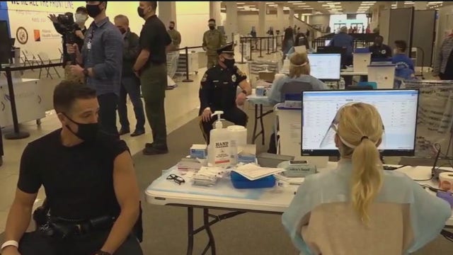 First two of six planned vaccine 'mega-sites' open in New Jersey