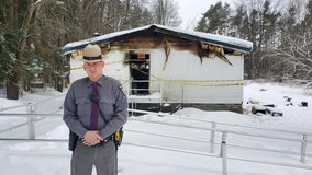 NY state trooper rescues woman in wheelchair from burning house