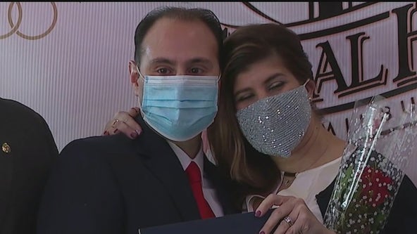 Long Island frontline workers renew their wedding vows