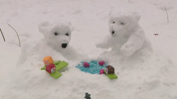 Snow bear sculptures