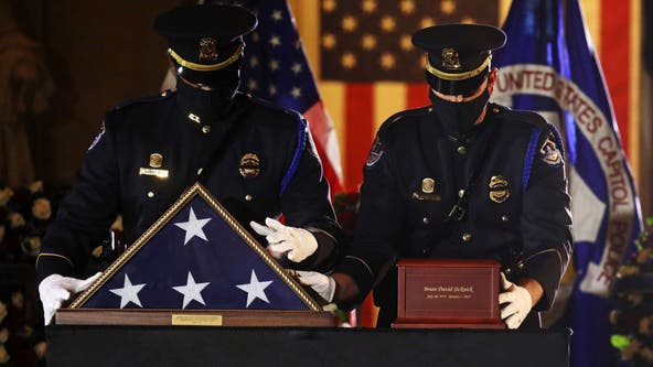 Fallen Capitol police officer Brian Sicknick lies in honor at US Capitol Rotunda