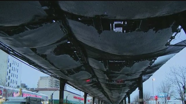 MTA's debris-catching nets filled with snow, causing safety fears