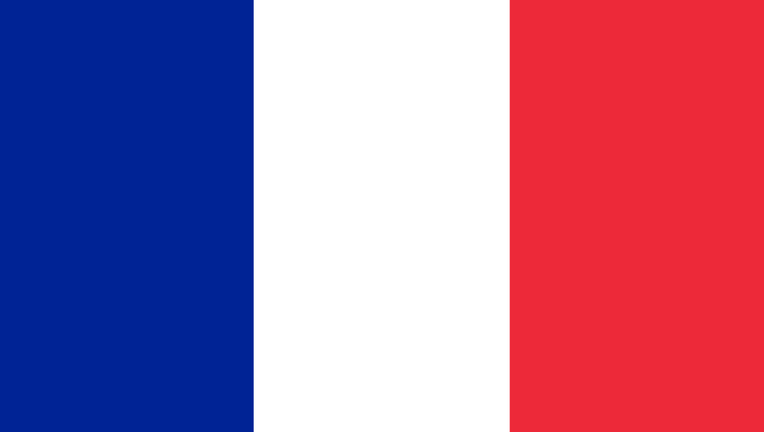 Blue, white, red flag of France