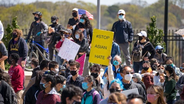 Demonstrators take to the streets to show support for Asian and Pacific Islander communities