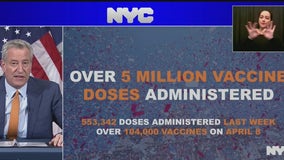 Vaccination hub for theater, film, TV, radio workers opens as NYC reaches milestone