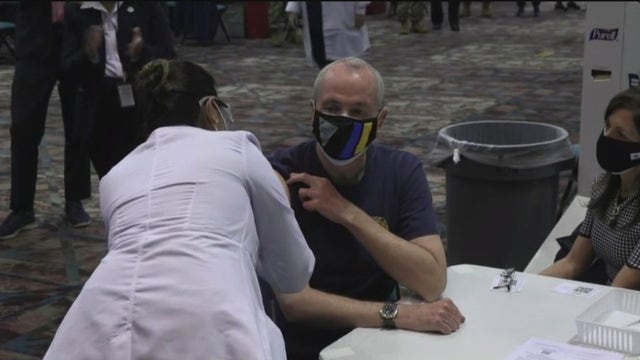 Murphy gets vaccinated; approves aid to restaurants, bars