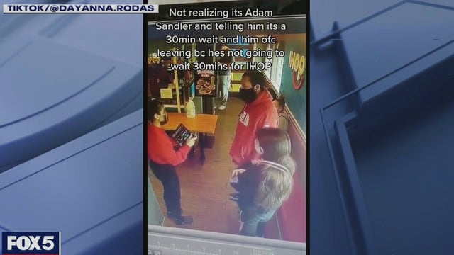 IHOP hostess doesn't recognize Adam Sandler, comedian reacts on Twitter