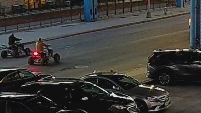 Bullets fly as gunmen on ATVs exchange fire with suspect on street