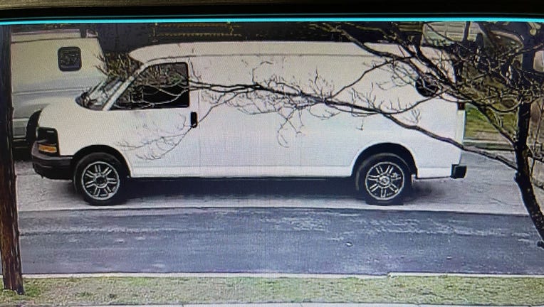 Police are looking for the man seen near this van who exposed himself to a group of girls on Long Island.