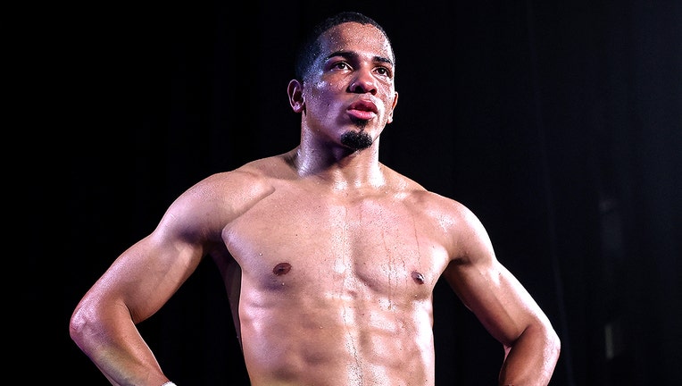 In this handout image provided by Top Rank, Felix Verdejo is interviewed after defeating Will Madera on July 16, 2020 in Las Vegas, Nevada. (Photo by Mikey Williams/Top Rank via Getty Images)