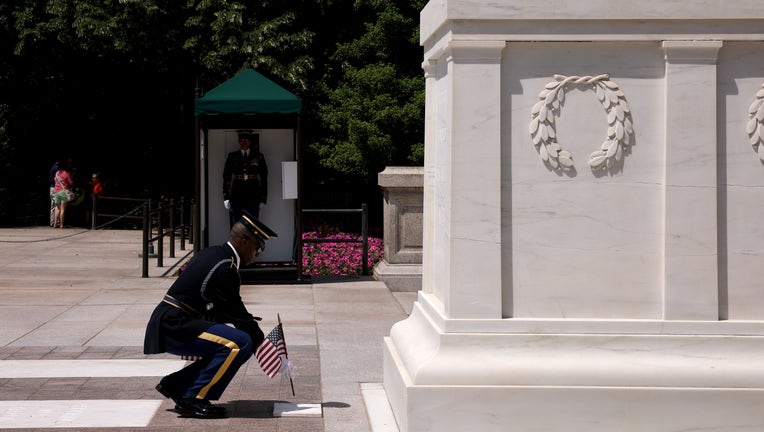 Annual Flags-In Ceremony Held At Arlington Cemetery Ahead Of Memorial Day