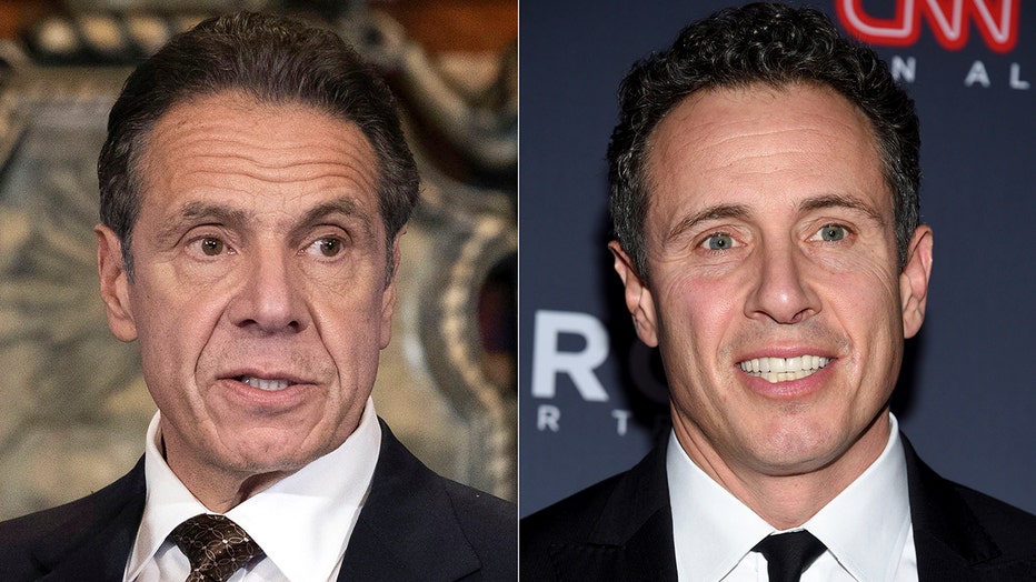 Closeup images of Gov. Andrew Cuomo (left) and his brother Chris Cuomo