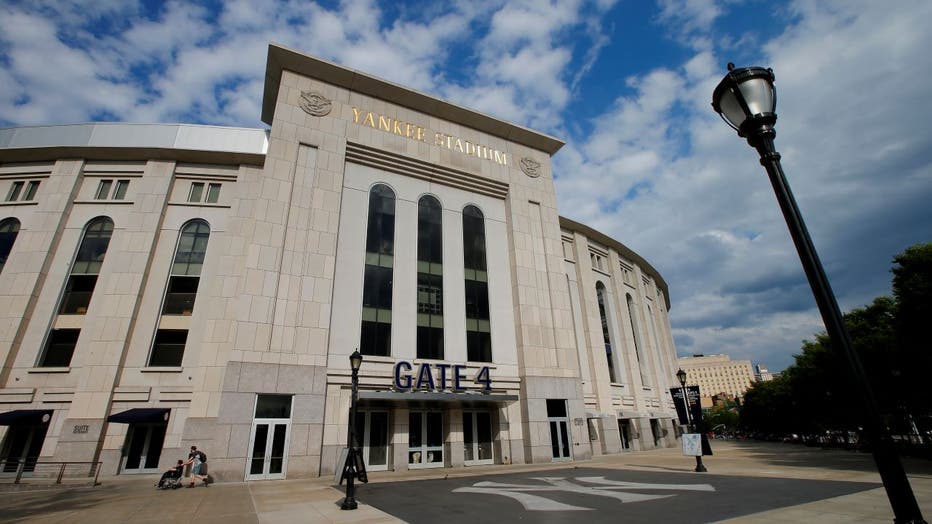 Exterior of Yankee Stadium after a game.