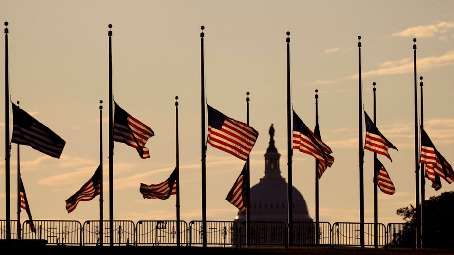 Half staff flags