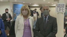 First Lady Jill Biden, Dr. Anthony Fauci visit vaccine clinic in Harlem