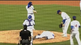 Minor league pitcher hospitalized after line drive hits him in head