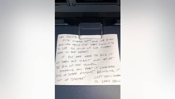 Delta Air Lines shares touching note left by pilot at start of pandemic
