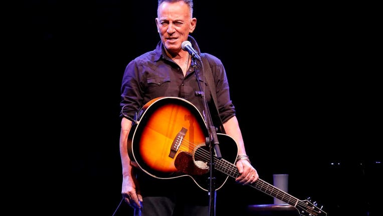 Bruce Springsteen performs during reopening night of "Springsteen on Broadway" for a full-capacity, vaccinated audience at St. James Theatre