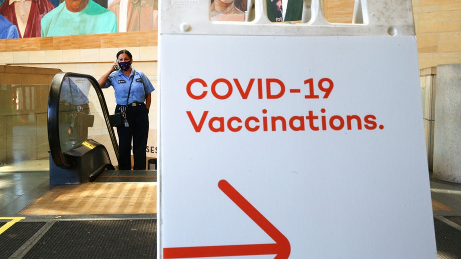 COVID-19 vaccine sign