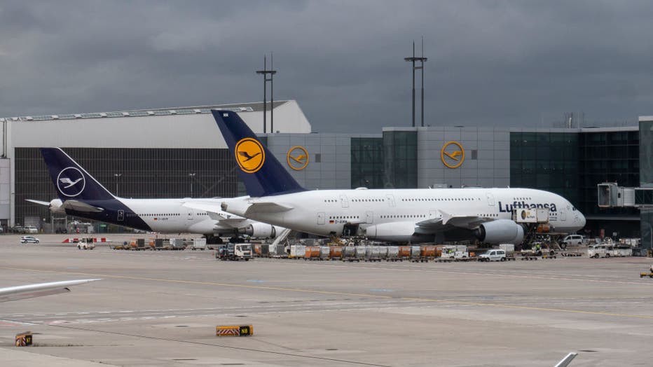 Lufthansa Airbus A380 In Frankfurt
