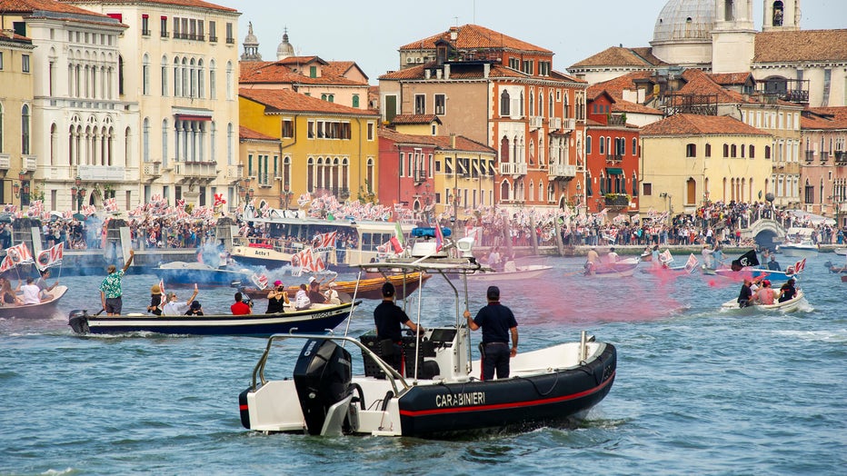 Venice Port Workers React To Passage Of First Cruise Ship