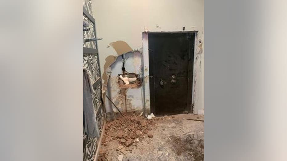 Responders discovered that the girl had been accidentally locked inside the dressing room which once served as a bank vault.