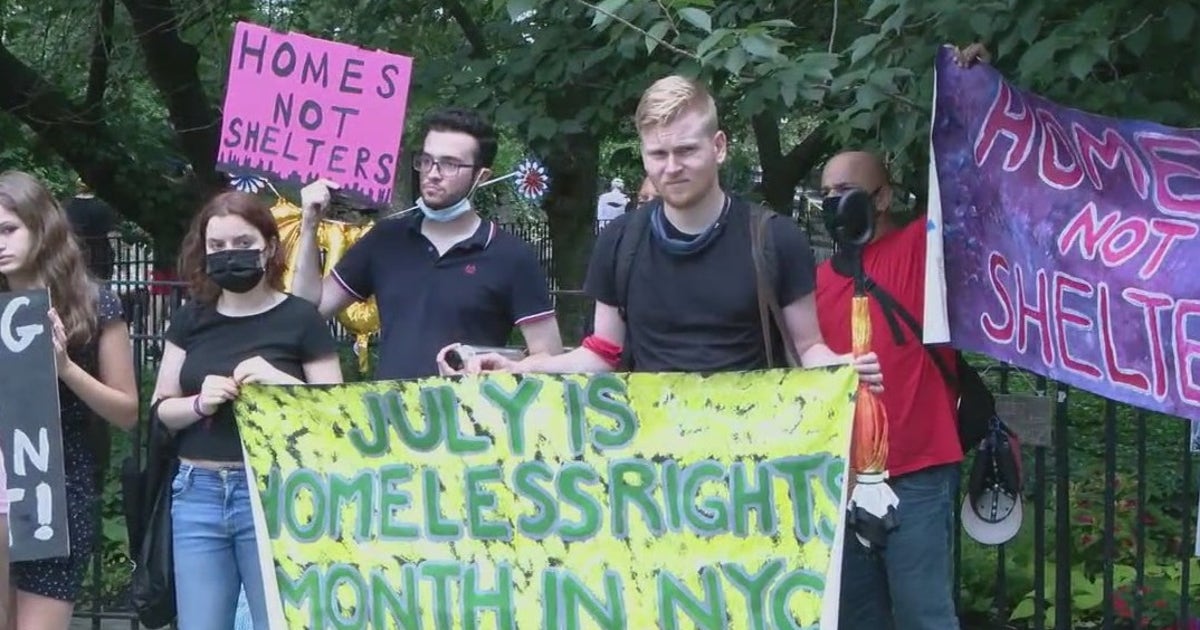 Protesters rally to oppose moving homeless New Yorkers from hotels to ...