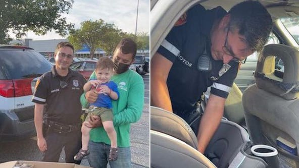 Long Island cop gifts man he pulled over car seat for son