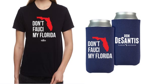 Governor DeSantis sells 'Don't Fauci My Florida' merchandise