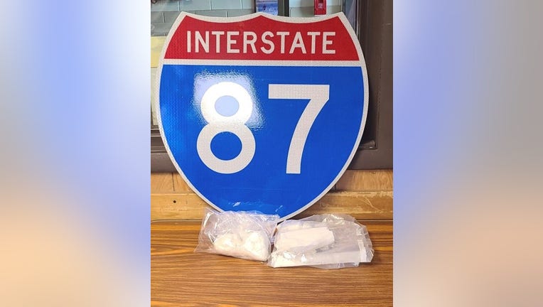 An image released by the NY State Police shows the cocaine they say they found in a diaper bag a Bronx mother was carrying. (NY State Police)