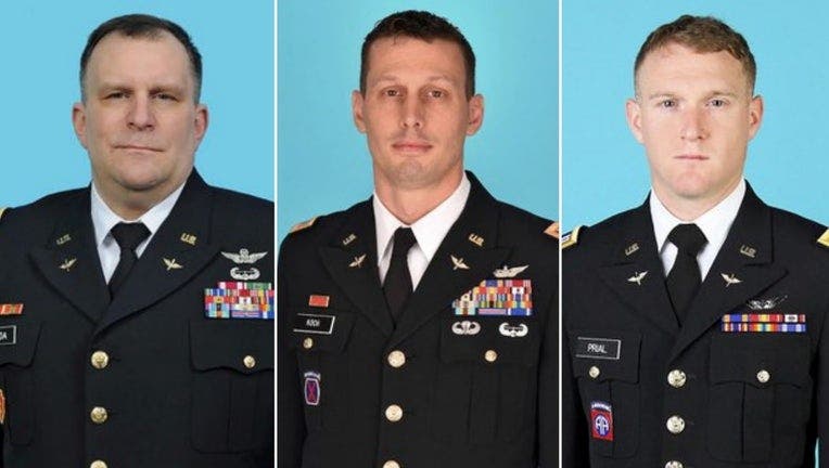 Chief Warrant Officer 5 Steven Skoda, 54, of Rochester, Chief Warrant Officer 2 Daniel Prial, 30 of Rochester, and Chief Warrant Officer 4 Christian Koch, 39, of Honeoye Falls.