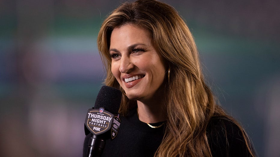 FOX Sports reporter Erin Andrews interviews Tampa Bay Buccaneers