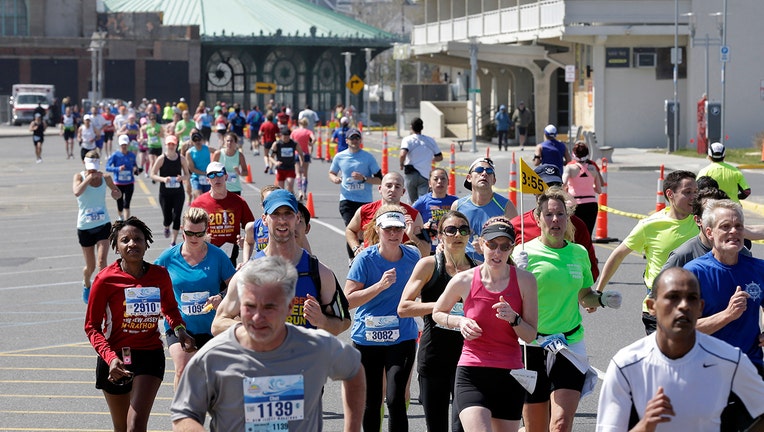 marathon runners running through Asbury Park