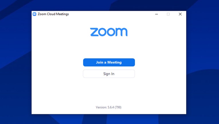 A screenshot of the sign-in window of the Zoom videoconferencing platform. (FOX 5 NY Image)