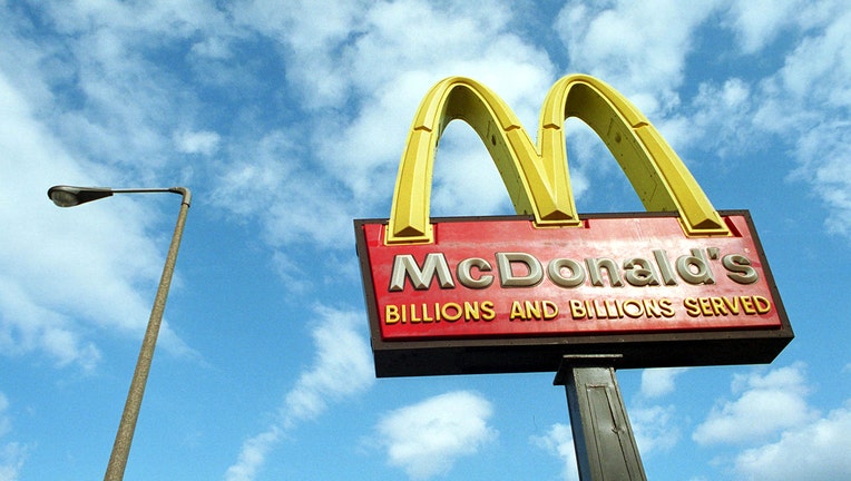 McDonald's famous golden arches catches sunlight March 14, 2001 at one of it's chain restaurants in Boston MA. (Photo by Darren McCollester/Newsmakers)