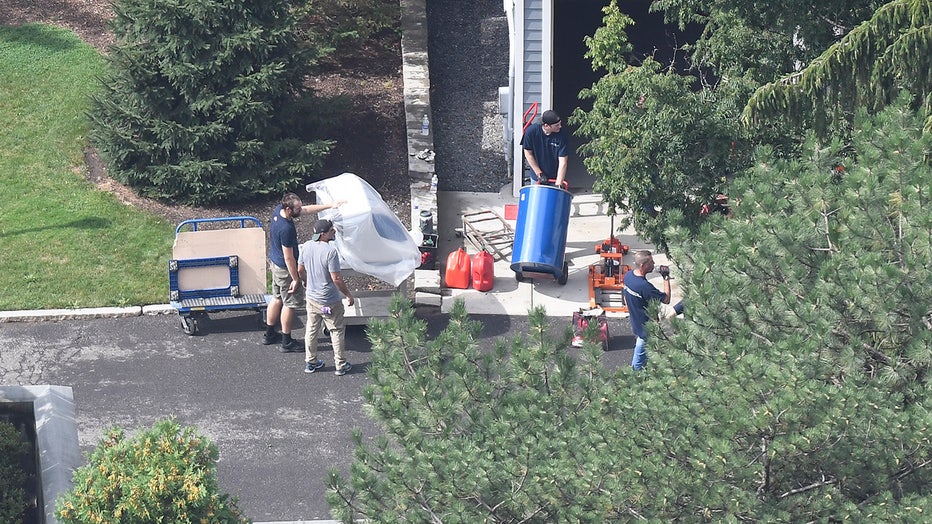view from above of four movers