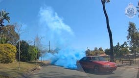 ‘Dangerous’ gender reveal in Australia caught on dashcam footage