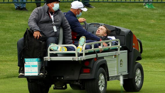 Actor Tom Felton carted off course during Ryder Cup celebrity match