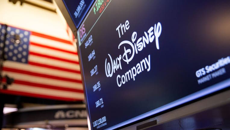Walt Disney Co. signage on the floor of the New York Stock Exchange 