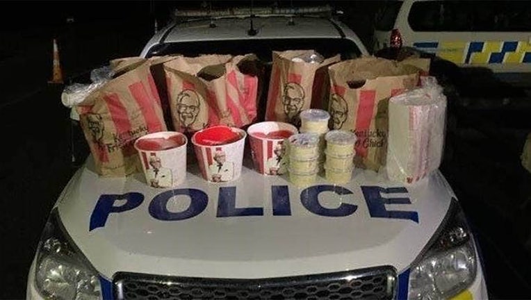 The confiscated KFC chicken is shown in a police photo. (New Zealand Police)