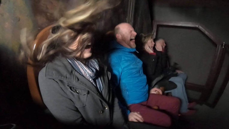 A file image on the Glenwood Caverns Adventure Park website shots people on the Haunted Mine Drop ride.