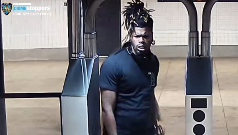 The NYPD released an image of a man wanted in connection with a man being stabbed on a subway train.